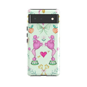 Google Tough Case -  Google Pixel Case Pink Poodle Parlour Mint By Catherine Rowe