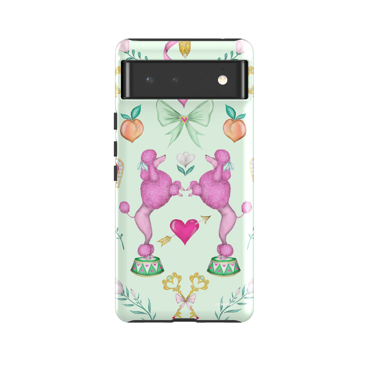 Google Tough Case -  Google Pixel Case Pink Poodle Parlour Mint By Catherine Rowe