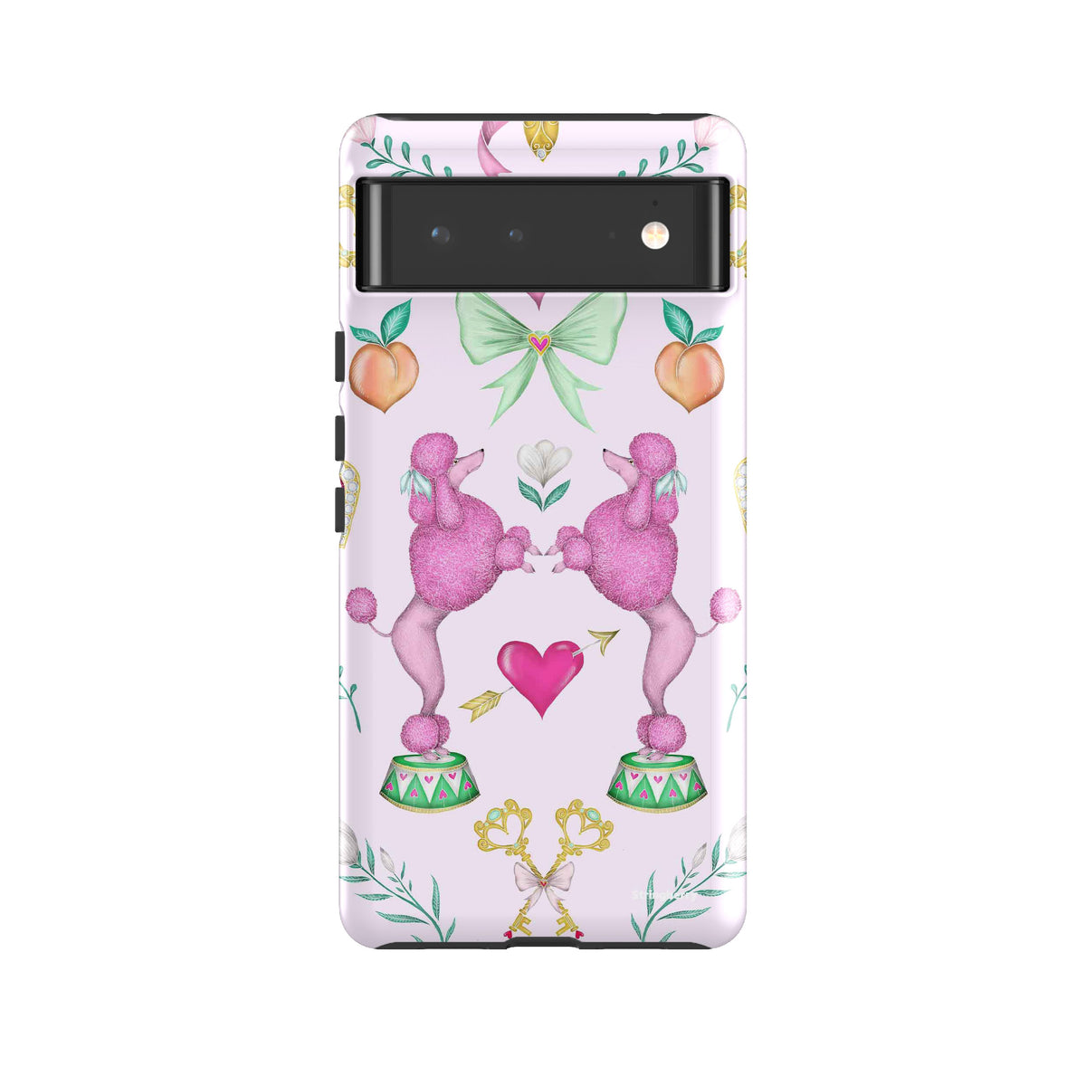Google Tough Case -  Google Pixel Case Pink Poodle Parlour Sugar By Catherine Rowe