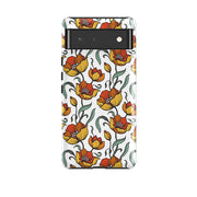 Google phone case-Happy Floral-Product Details Raised bevel to protect screen from scratches. Impact resistant polycarbonate shell and shock absorbing inner TPU liner. Secure fit with design wrapping around side of the case and full access to ports. Compatible with Qi-standard wireless charging. Thickness 1/8 inch (3mm), weight 30g. Compatibility See drop down menu for options, please select the right case as we print to order.-Stringberry