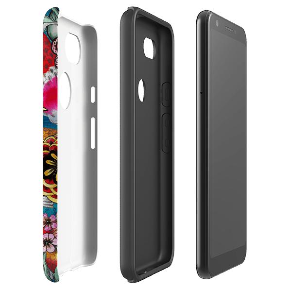 Google phone case-Koraku-Product Details Raised bevel to protect screen from scratches. Impact resistant polycarbonate shell and shock absorbing inner TPU liner. Secure fit with design wrapping around side of the case and full access to ports. Compatible with Qi-standard wireless charging. Thickness 1/8 inch (3mm), weight 30g. Compatibility See drop down menu for options, please select the right case as we print to order.-Stringberry