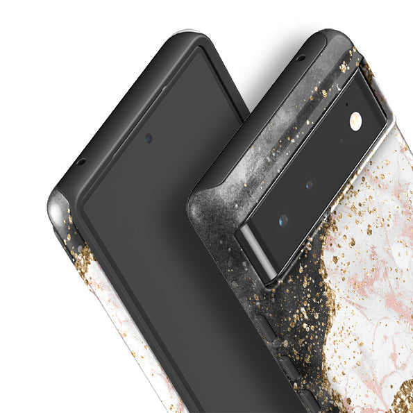 Google phone case-Levante (case does not glitter)-Product Details Raised bevel to protect screen from scratches. Impact resistant polycarbonate shell and shock absorbing inner TPU liner. Secure fit with design wrapping around side of the case and full access to ports. Compatible with Qi-standard wireless charging. Thickness 1/8 inch (3mm), weight 30g. Compatibility See drop down menu for options, please select the right case as we print to order.-Stringberry
