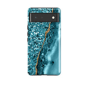 Google phone case-Marine (case does not glitter)-Product Details Raised bevel to protect screen from scratches. Impact resistant polycarbonate shell and shock absorbing inner TPU liner. Secure fit with design wrapping around side of the case and full access to ports. Compatible with Qi-standard wireless charging. Thickness 1/8 inch (3mm), weight 30g. Compatibility See drop down menu for options, please select the right case as we print to order.-Stringberry