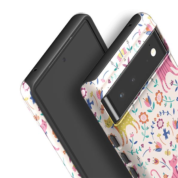Google phone case-Meow By Ali Brookes-Product Details Raised bevel to protect screen from scratches. Impact resistant polycarbonate shell and shock absorbing inner TPU liner. Secure fit with design wrapping around side of the case and full access to ports. Compatible with Qi-standard wireless charging. Thickness 1/8 inch (3mm), weight 30g. Compatibility See drop down menu for options, please select the right case as we print to order.-Stringberry