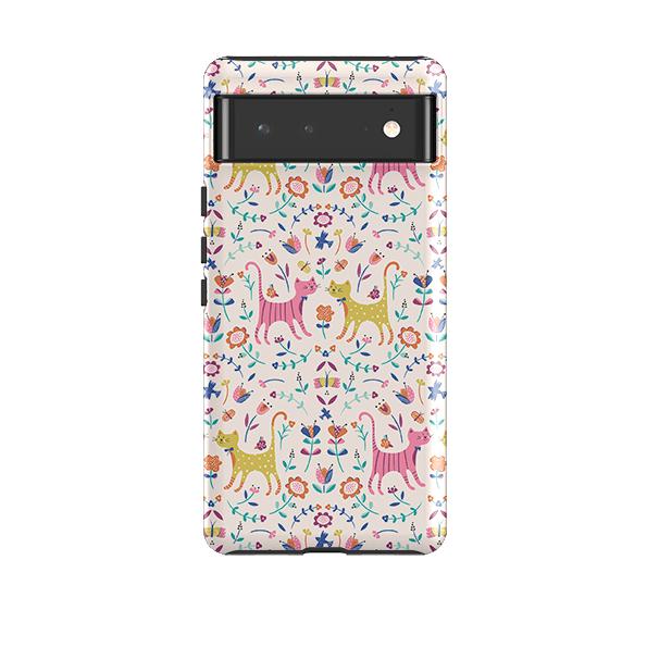 Google phone case-Meow By Ali Brookes-Product Details Raised bevel to protect screen from scratches. Impact resistant polycarbonate shell and shock absorbing inner TPU liner. Secure fit with design wrapping around side of the case and full access to ports. Compatible with Qi-standard wireless charging. Thickness 1/8 inch (3mm), weight 30g. Compatibility See drop down menu for options, please select the right case as we print to order.-Stringberry