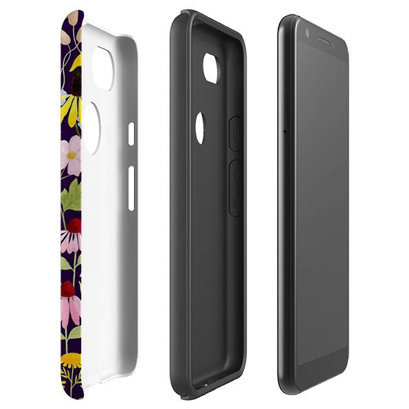 Google phone case-Mice And Wildflowers By Bex Parkin-Product Details Raised bevel to protect screen from scratches. Impact resistant polycarbonate shell and shock absorbing inner TPU liner. Secure fit with design wrapping around side of the case and full access to ports. Compatible with Qi-standard wireless charging. Thickness 1/8 inch (3mm), weight 30g. Compatibility See drop down menu for options, please select the right case as we print to order.-Stringberry