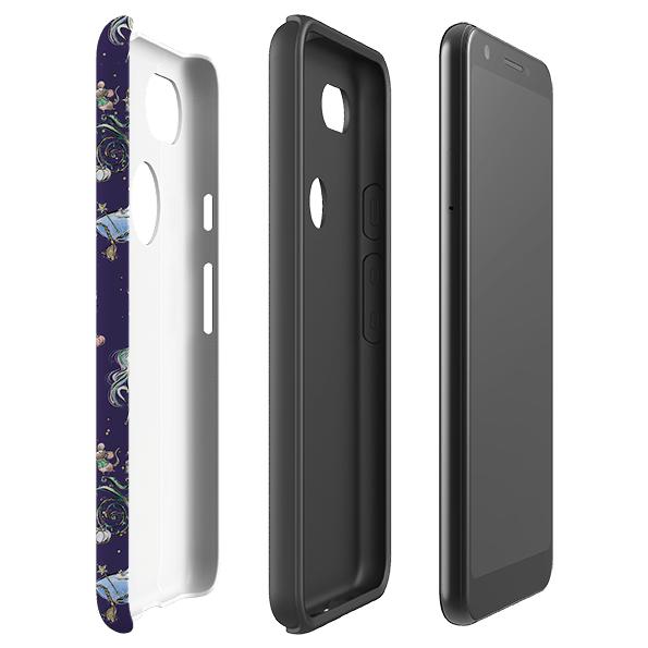 Google phone case-Midnight-Product Details Raised bevel to protect screen from scratches. Impact resistant polycarbonate shell and shock absorbing inner TPU liner. Secure fit with design wrapping around side of the case and full access to ports. Compatible with Qi-standard wireless charging. Thickness 1/8 inch (3mm), weight 30g. Compatibility See drop down menu for options, please select the right case as we print to order.-Stringberry