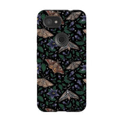 Google phone case-Moths By Catherine Rowe-Product Details Raised bevel to protect screen from scratches. Impact resistant polycarbonate shell and shock absorbing inner TPU liner. Secure fit with design wrapping around side of the case and full access to ports. Compatible with Qi-standard wireless charging. Thickness 1/8 inch (3mm), weight 30g. Compatibility See drop down menu for options, please select the right case as we print to order.-Stringberry