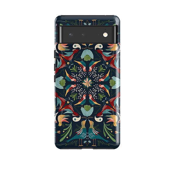 Google phone case-Navy Hanky By Katherine Quinn-Product Details Raised bevel to protect screen from scratches. Impact resistant polycarbonate shell and shock absorbing inner TPU liner. Secure fit with design wrapping around side of the case and full access to ports. Compatible with Qi-standard wireless charging. Thickness 1/8 inch (3mm), weight 30g. Compatibility See drop down menu for options, please select the right case as we print to order.-Stringberry