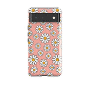 Google phone case-Pale Daises-Product Details Raised bevel to protect screen from scratches. Impact resistant polycarbonate shell and shock absorbing inner TPU liner. Secure fit with design wrapping around side of the case and full access to ports. Compatible with Qi-standard wireless charging. Thickness 1/8 inch (3mm), weight 30g. Compatibility See drop down menu for options, please select the right case as we print to order.-Stringberry