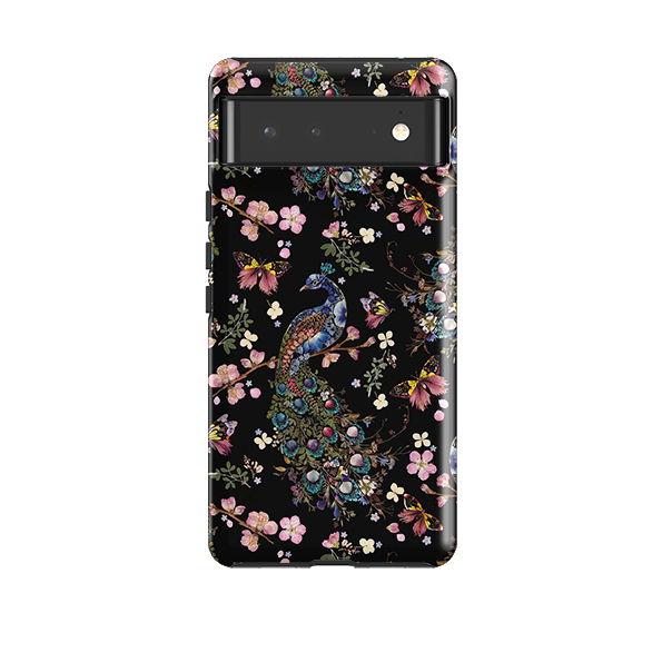 Google Tough Case -  Peacock and Cherry Blossoms Dark By Helen Ahpornsiri
