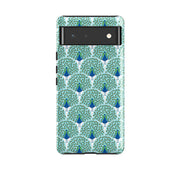 Google phone case-Peacock By Natalie Pedetti Prack-Product Details Raised bevel to protect screen from scratches. Impact resistant polycarbonate shell and shock absorbing inner TPU liner. Secure fit with design wrapping around side of the case and full access to ports. Compatible with Qi-standard wireless charging. Thickness 1/8 inch (3mm), weight 30g. Compatibility See drop down menu for options, please select the right case as we print to order.-Stringberry
