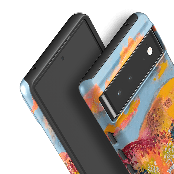 Google phone case-Perfect Day By Claire West-Product Details Raised bevel to protect screen from scratches. Impact resistant polycarbonate shell and shock absorbing inner TPU liner. Secure fit with design wrapping around side of the case and full access to ports. Compatible with Qi-standard wireless charging. Thickness 1/8 inch (3mm), weight 30g. Compatibility See drop down menu for options, please select the right case as we print to order.-Stringberry