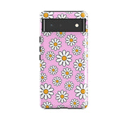 Google phone case-Pink Daises-Product Details Raised bevel to protect screen from scratches. Impact resistant polycarbonate shell and shock absorbing inner TPU liner. Secure fit with design wrapping around side of the case and full access to ports. Compatible with Qi-standard wireless charging. Thickness 1/8 inch (3mm), weight 30g. Compatibility See drop down menu for options, please select the right case as we print to order.-Stringberry