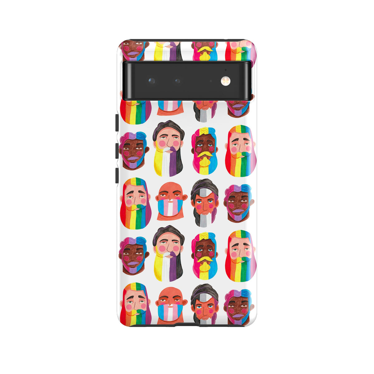 Google phone case-Pride By Caroline Bonne Muller-Product Details Raised bevel to protect screen from scratches. Impact resistant polycarbonate shell and shock absorbing inner TPU liner. Secure fit with design wrapping around side of the case and full access to ports. Compatible with Qi-standard wireless charging. Thickness 1/8 inch (3mm), weight 30g. Compatibility See drop down menu for options, please select the right case as we print to order.-Stringberry