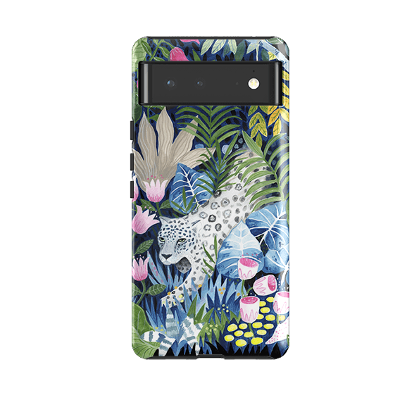 Google phone case-Prowling Leopard By Bex Parkin-Product Details Raised bevel to protect screen from scratches. Impact resistant polycarbonate shell and shock absorbing inner TPU liner. Secure fit with design wrapping around side of the case and full access to ports. Compatible with Qi-standard wireless charging. Thickness 1/8 inch (3mm), weight 30g. Compatibility See drop down menu for options, please select the right case as we print to order.-Stringberry