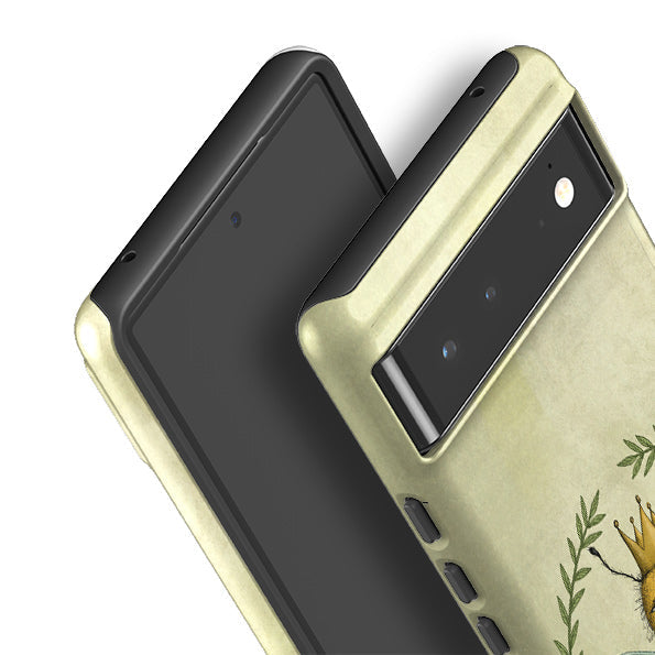 Google phone case-Queen Bee By Maja Lindberg-Product Details Raised bevel to protect screen from scratches. Impact resistant polycarbonate shell and shock absorbing inner TPU liner. Secure fit with design wrapping around side of the case and full access to ports. Compatible with Qi-standard wireless charging. Thickness 1/8 inch (3mm), weight 30g. Compatibility See drop down menu for options, please select the right case as we print to order.-Stringberry