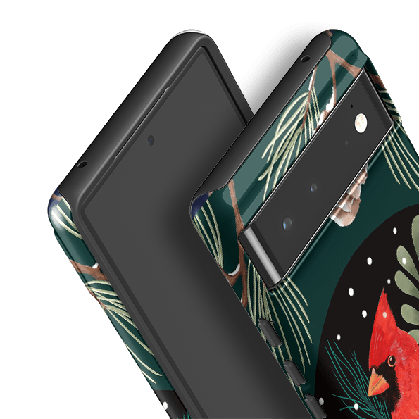 Google phone case-Red Cardinal By Bex Parkin-Product Details Raised bevel to protect screen from scratches. Impact resistant polycarbonate shell and shock absorbing inner TPU liner. Secure fit with design wrapping around side of the case and full access to ports. Compatible with Qi-standard wireless charging. Thickness 1/8 inch (3mm), weight 30g. Compatibility See drop down menu for options, please select the right case as we print to order.-Stringberry