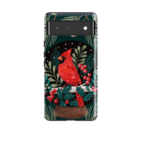 Google phone case-Red Cardinal By Bex Parkin-Product Details Raised bevel to protect screen from scratches. Impact resistant polycarbonate shell and shock absorbing inner TPU liner. Secure fit with design wrapping around side of the case and full access to ports. Compatible with Qi-standard wireless charging. Thickness 1/8 inch (3mm), weight 30g. Compatibility See drop down menu for options, please select the right case as we print to order.-Stringberry
