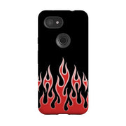 Google phone case-Red Flames-Product Details Raised bevel to protect screen from scratches. Impact resistant polycarbonate shell and shock absorbing inner TPU liner. Secure fit with design wrapping around side of the case and full access to ports. Compatible with Qi-standard wireless charging. Thickness 1/8 inch (3mm), weight 30g. Compatibility See drop down menu for options, please select the right case as we print to order.-Stringberry