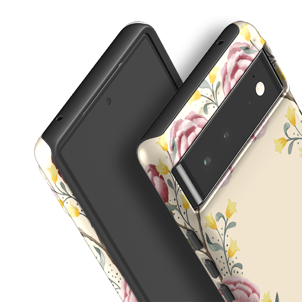 Google phone case-Roses By Bex Parkin-Product Details Raised bevel to protect screen from scratches. Impact resistant polycarbonate shell and shock absorbing inner TPU liner. Secure fit with design wrapping around side of the case and full access to ports. Compatible with Qi-standard wireless charging. Thickness 1/8 inch (3mm), weight 30g. Compatibility See drop down menu for options, please select the right case as we print to order.-Stringberry