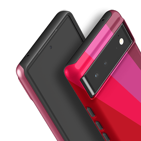 Google phone case-Ruby Fan By Kitty Joseph-Product Details Raised bevel to protect screen from scratches. Impact resistant polycarbonate shell and shock absorbing inner TPU liner. Secure fit with design wrapping around side of the case and full access to ports. Compatible with Qi-standard wireless charging. Thickness 1/8 inch (3mm), weight 30g. Compatibility See drop down menu for options, please select the right case as we print to order.-Stringberry