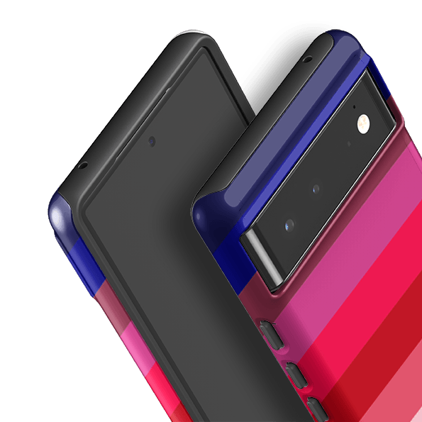 Google phone case-Ruby Horizon By Kitty Joseph-Product Details Raised bevel to protect screen from scratches. Impact resistant polycarbonate shell and shock absorbing inner TPU liner. Secure fit with design wrapping around side of the case and full access to ports. Compatible with Qi-standard wireless charging. Thickness 1/8 inch (3mm), weight 30g. Compatibility See drop down menu for options, please select the right case as we print to order.-Stringberry