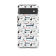 Google phone case-Sausage Dog-Product Details Raised bevel to protect screen from scratches. Impact resistant polycarbonate shell and shock absorbing inner TPU liner. Secure fit with design wrapping around side of the case and full access to ports. Compatible with Qi-standard wireless charging. Thickness 1/8 inch (3mm), weight 30g. Compatibility See drop down menu for options, please select the right case as we print to order.-Stringberry