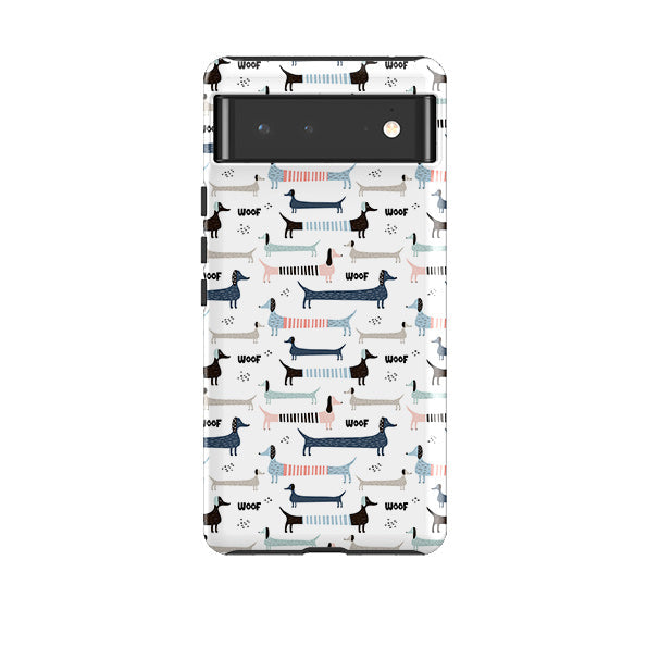 Google phone case-Sausage Dog-Product Details Raised bevel to protect screen from scratches. Impact resistant polycarbonate shell and shock absorbing inner TPU liner. Secure fit with design wrapping around side of the case and full access to ports. Compatible with Qi-standard wireless charging. Thickness 1/8 inch (3mm), weight 30g. Compatibility See drop down menu for options, please select the right case as we print to order.-Stringberry