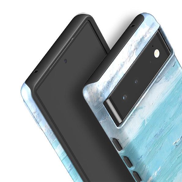 Google phone case-Seascape By Mary Stubberfield-Product Details Raised bevel to protect screen from scratches. Impact resistant polycarbonate shell and shock absorbing inner TPU liner. Secure fit with design wrapping around side of the case and full access to ports. Compatible with Qi-standard wireless charging. Thickness 1/8 inch (3mm), weight 30g. Compatibility See drop down menu for options, please select the right case as we print to order.-Stringberry