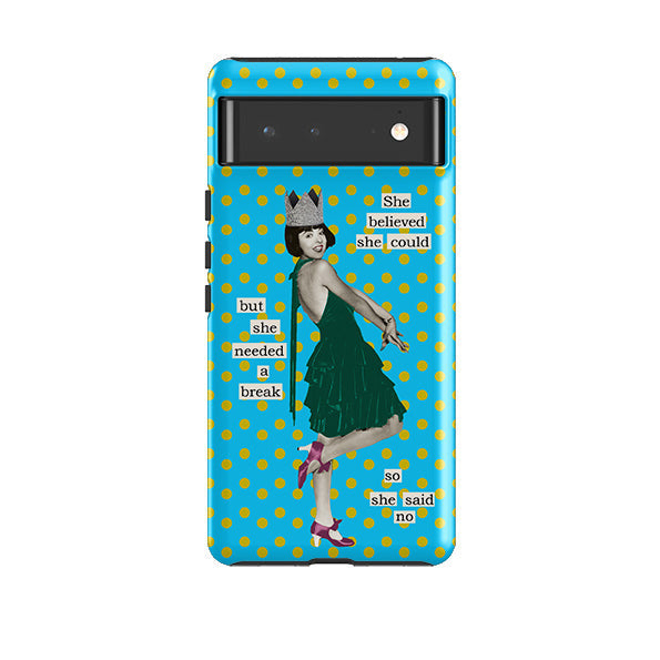 Google phone case-She Believed She Could By Clare Jordan-Product Details Raised bevel to protect screen from scratches. Impact resistant polycarbonate shell and shock absorbing inner TPU liner. Secure fit with design wrapping around side of the case and full access to ports. Compatible with Qi-standard wireless charging. Thickness 1/8 inch (3mm), weight 30g. Compatibility See drop down menu for options, please select the right case as we print to order.-Stringberry