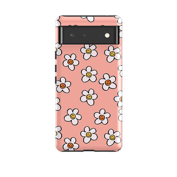 Google phone case-Smiley-Product Details Raised bevel to protect screen from scratches. Impact resistant polycarbonate shell and shock absorbing inner TPU liner. Secure fit with design wrapping around side of the case and full access to ports. Compatible with Qi-standard wireless charging. Thickness 1/8 inch (3mm), weight 30g. Compatibility See drop down menu for options, please select the right case as we print to order.-Stringberry
