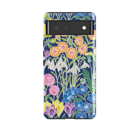 Google phone case-Spring-2 By Natalie Pedetti Prack-Product Details Raised bevel to protect screen from scratches. Impact resistant polycarbonate shell and shock absorbing inner TPU liner. Secure fit with design wrapping around side of the case and full access to ports. Compatible with Qi-standard wireless charging. Thickness 1/8 inch (3mm), weight 30g. Compatibility See drop down menu for options, please select the right case as we print to order.-Stringberry