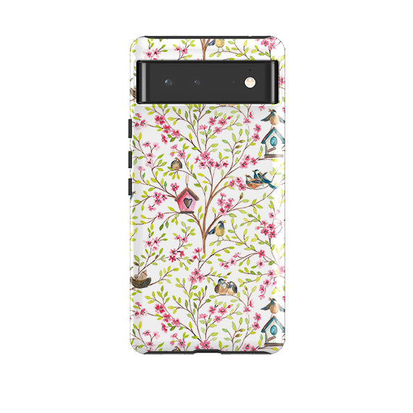 Google phone case-Spring Pattern By Elisabeth Haager-Product Details Raised bevel to protect screen from scratches. Impact resistant polycarbonate shell and shock absorbing inner TPU liner. Secure fit with design wrapping around side of the case and full access to ports. Compatible with Qi-standard wireless charging. Thickness 1/8 inch (3mm), weight 30g. Compatibility See drop down menu for options, please select the right case as we print to order.-Stringberry