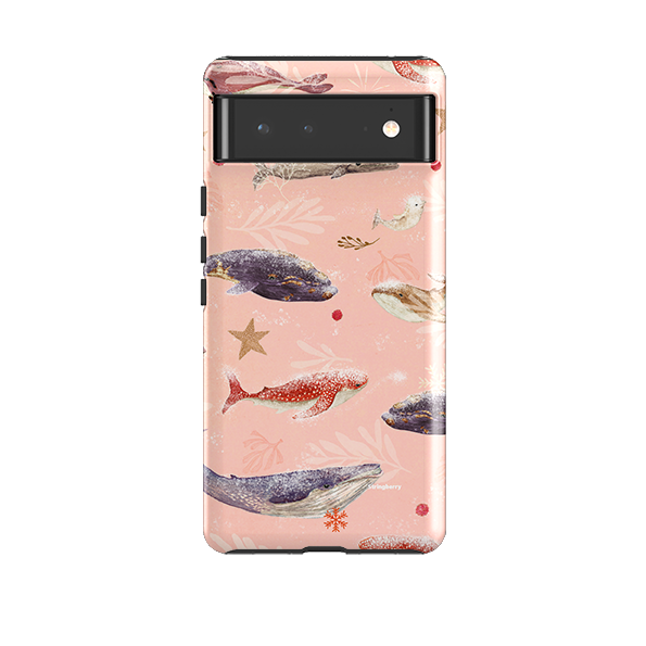 Google Tough Case -  Sugar Plum Whales By Katherine Quinn