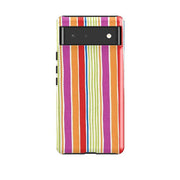 Google phone case-Sunrays Orange By Sarah Campbell-Product Details Raised bevel to protect screen from scratches. Impact resistant polycarbonate shell and shock absorbing inner TPU liner. Secure fit with design wrapping around side of the case and full access to ports. Compatible with Qi-standard wireless charging. Thickness 1/8 inch (3mm), weight 30g. Compatibility See drop down menu for options, please select the right case as we print to order.-Stringberry