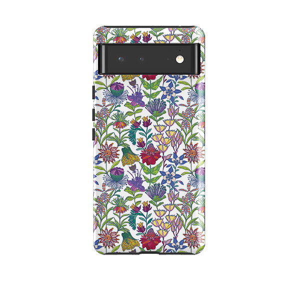 Google phone case-Tropic-1 By Natalie Pedetti Prack-Product Details Raised bevel to protect screen from scratches. Impact resistant polycarbonate shell and shock absorbing inner TPU liner. Secure fit with design wrapping around side of the case and full access to ports. Compatible with Qi-standard wireless charging. Thickness 1/8 inch (3mm), weight 30g. Compatibility See drop down menu for options, please select the right case as we print to order.-Stringberry