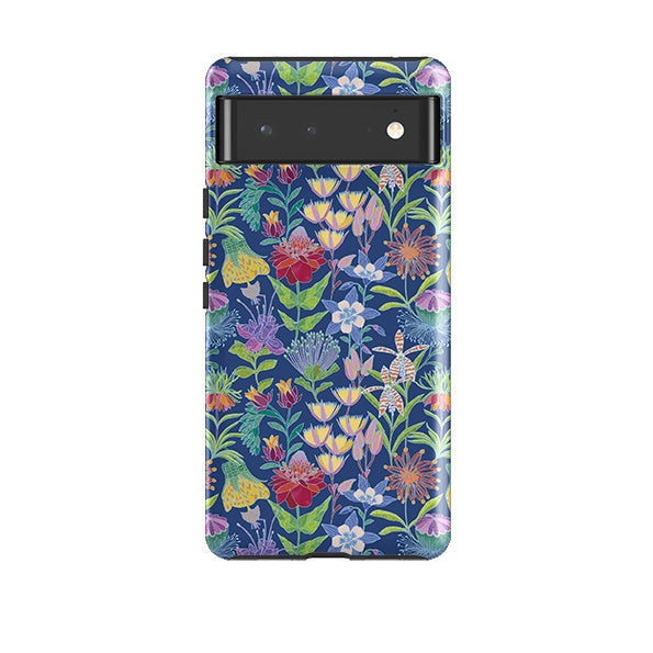 Google phone case-Tropic-3 By Natalie Pedetti Prack-Product Details Raised bevel to protect screen from scratches. Impact resistant polycarbonate shell and shock absorbing inner TPU liner. Secure fit with design wrapping around side of the case and full access to ports. Compatible with Qi-standard wireless charging. Thickness 1/8 inch (3mm), weight 30g. Compatibility See drop down menu for options, please select the right case as we print to order.-Stringberry