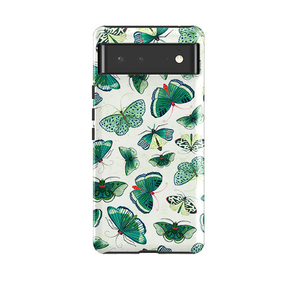 Google phone case-Whisper Of Moths By Katherine Quinn-Product Details Raised bevel to protect screen from scratches. Impact resistant polycarbonate shell and shock absorbing inner TPU liner. Secure fit with design wrapping around side of the case and full access to ports. Compatible with Qi-standard wireless charging. Thickness 1/8 inch (3mm), weight 30g. Compatibility See drop down menu for options, please select the right case as we print to order.-Stringberry