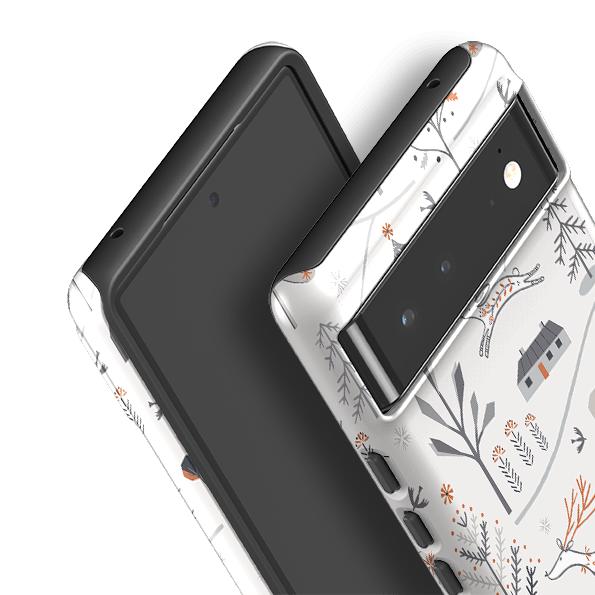 Google phone case-Winterfold A By Ali Brookes-Product Details Raised bevel to protect screen from scratches. Impact resistant polycarbonate shell and shock absorbing inner TPU liner. Secure fit with design wrapping around side of the case and full access to ports. Compatible with Qi-standard wireless charging. Thickness 1/8 inch (3mm), weight 30g. Compatibility See drop down menu for options, please select the right case as we print to order.-Stringberry