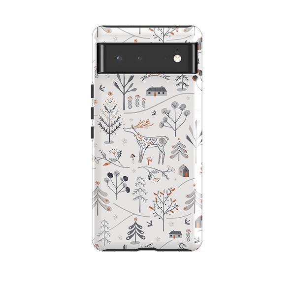 Google phone case-Winterfold A By Ali Brookes-Product Details Raised bevel to protect screen from scratches. Impact resistant polycarbonate shell and shock absorbing inner TPU liner. Secure fit with design wrapping around side of the case and full access to ports. Compatible with Qi-standard wireless charging. Thickness 1/8 inch (3mm), weight 30g. Compatibility See drop down menu for options, please select the right case as we print to order.-Stringberry