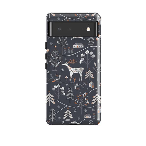 Google phone case-Winterfold B By Ali Brookes-Product Details Raised bevel to protect screen from scratches. Impact resistant polycarbonate shell and shock absorbing inner TPU liner. Secure fit with design wrapping around side of the case and full access to ports. Compatible with Qi-standard wireless charging. Thickness 1/8 inch (3mm), weight 30g. Compatibility See drop down menu for options, please select the right case as we print to order.-Stringberry