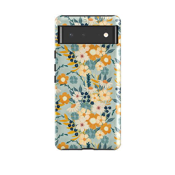 Google phone case-Yellow And Blue By Katherine Quinn-Product Details Raised bevel to protect screen from scratches. Impact resistant polycarbonate shell and shock absorbing inner TPU liner. Secure fit with design wrapping around side of the case and full access to ports. Compatible with Qi-standard wireless charging. Thickness 1/8 inch (3mm), weight 30g. Compatibility See drop down menu for options, please select the right case as we print to order.-Stringberry