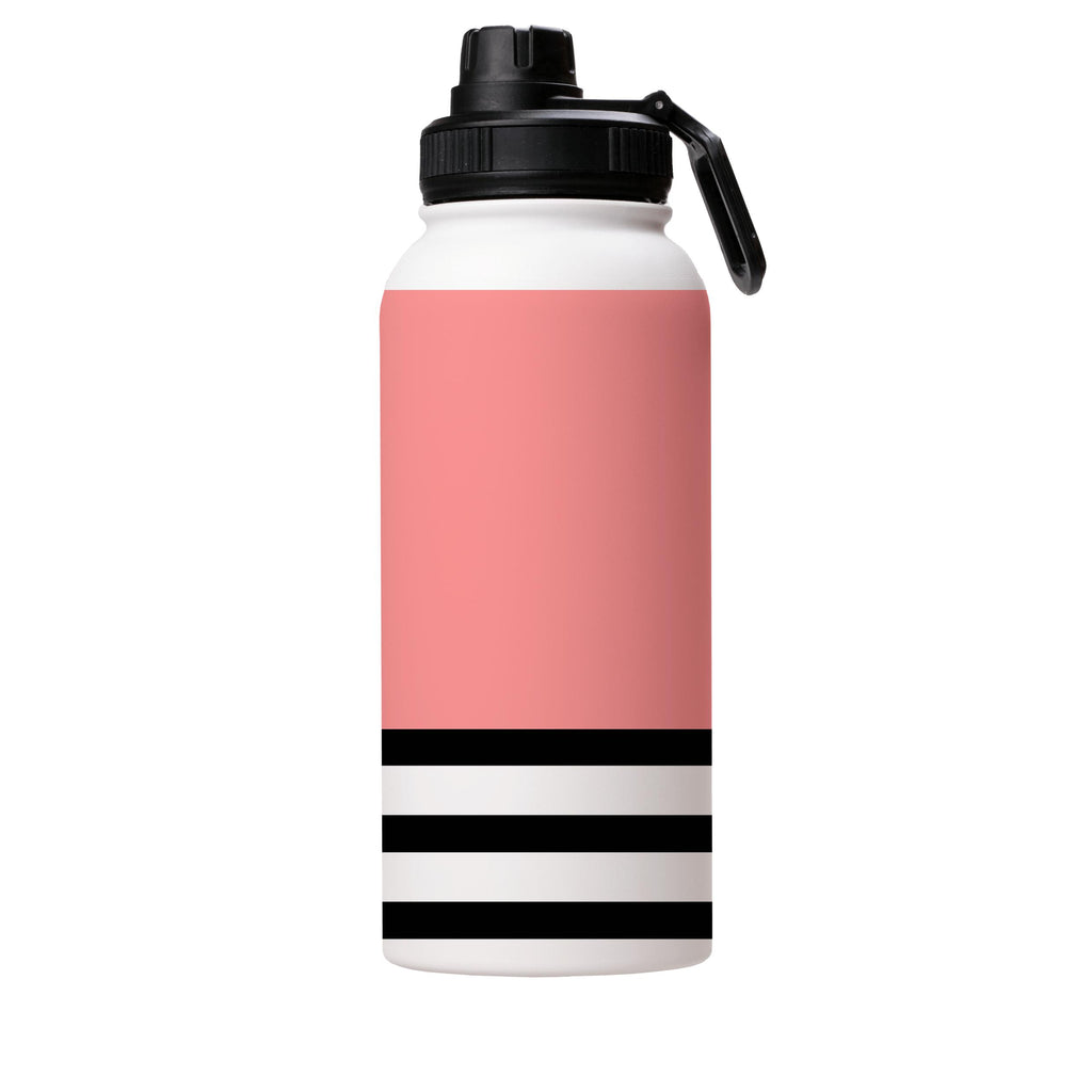 Water Bottles-Grapefruit And Stripes Insulated Stainless Steel Water Bottle-32oz (945ml)-Sport cap-Insulated Steel Water Bottle Our insulated stainless steel bottle comes in 3 sizes- Small 12oz (350ml), Medium 18oz (530ml) and Large 32oz (945ml) . It comes with a leak proof cap Keeps water cool for 24 hours Also keeps things warm for up to 12 hours Choice of 3 lids ( Sport Cap, Handle Cap, Flip Cap ) for easy carrying Dishwasher Friendly Lightweight, durable and easy to carry Reusable, so it's s