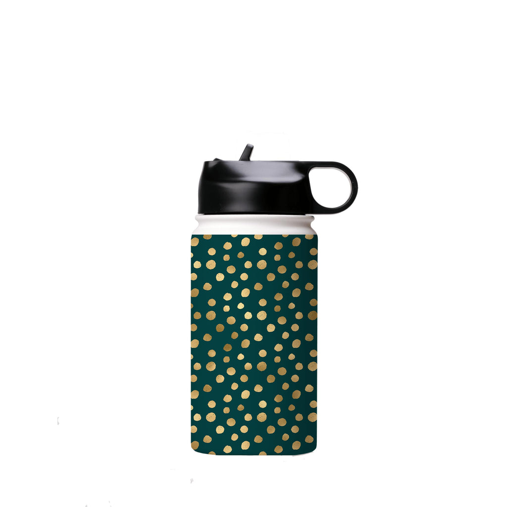 Water Bottles-Green Dots Insulated Stainless Steel Water Bottle-12oz (350ml)-Flip cap-Insulated Steel Water Bottle Our insulated stainless steel bottle comes in 3 sizes- Small 12oz (350ml), Medium 18oz (530ml) and Large 32oz (945ml) . It comes with a leak proof cap Keeps water cool for 24 hours Also keeps things warm for up to 12 hours Choice of 3 lids ( Sport Cap, Handle Cap, Flip Cap ) for easy carrying Dishwasher Friendly Lightweight, durable and easy to carry Reusable, so it's safe for the p