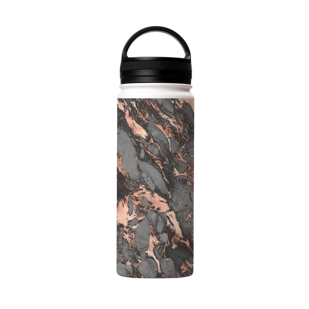 Water Bottles-Grey Marble Insulated Stainless Steel Water Bottle-18oz (530ml)-handle cap-Insulated Steel Water Bottle Our insulated stainless steel bottle comes in 3 sizes- Small 12oz (350ml), Medium 18oz (530ml) and Large 32oz (945ml) . It comes with a leak proof cap Keeps water cool for 24 hours Also keeps things warm for up to 12 hours Choice of 3 lids ( Sport Cap, Handle Cap, Flip Cap ) for easy carrying Dishwasher Friendly Lightweight, durable and easy to carry Reusable, so it's safe for th