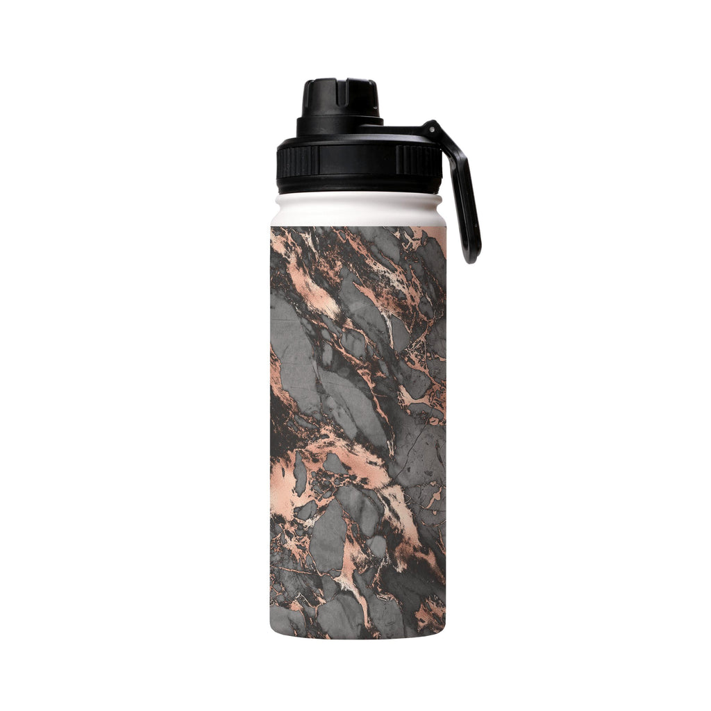 Water Bottles-Grey Marble Insulated Stainless Steel Water Bottle-18oz (530ml)-Sport cap-Insulated Steel Water Bottle Our insulated stainless steel bottle comes in 3 sizes- Small 12oz (350ml), Medium 18oz (530ml) and Large 32oz (945ml) . It comes with a leak proof cap Keeps water cool for 24 hours Also keeps things warm for up to 12 hours Choice of 3 lids ( Sport Cap, Handle Cap, Flip Cap ) for easy carrying Dishwasher Friendly Lightweight, durable and easy to carry Reusable, so it's safe for the