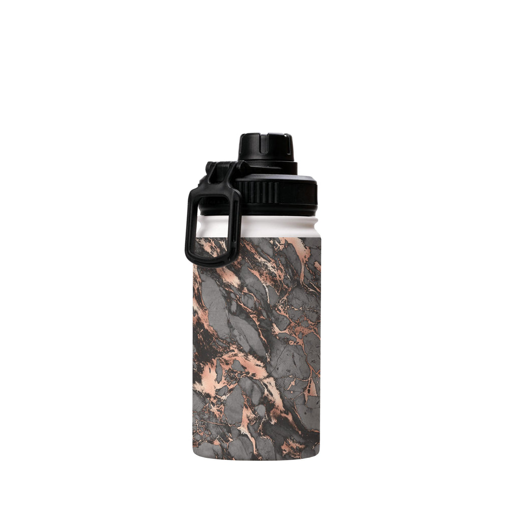 Water Bottles-Grey Marble Insulated Stainless Steel Water Bottle-12oz (350ml)-Sport cap-Insulated Steel Water Bottle Our insulated stainless steel bottle comes in 3 sizes- Small 12oz (350ml), Medium 18oz (530ml) and Large 32oz (945ml) . It comes with a leak proof cap Keeps water cool for 24 hours Also keeps things warm for up to 12 hours Choice of 3 lids ( Sport Cap, Handle Cap, Flip Cap ) for easy carrying Dishwasher Friendly Lightweight, durable and easy to carry Reusable, so it's safe for the