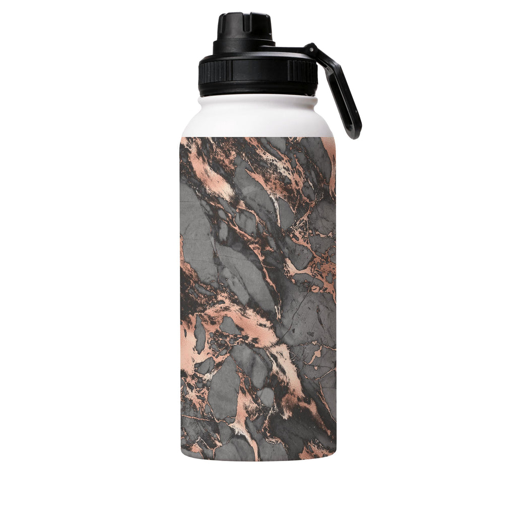 Water Bottles-Grey Marble Insulated Stainless Steel Water Bottle-32oz (945ml)-Sport cap-Insulated Steel Water Bottle Our insulated stainless steel bottle comes in 3 sizes- Small 12oz (350ml), Medium 18oz (530ml) and Large 32oz (945ml) . It comes with a leak proof cap Keeps water cool for 24 hours Also keeps things warm for up to 12 hours Choice of 3 lids ( Sport Cap, Handle Cap, Flip Cap ) for easy carrying Dishwasher Friendly Lightweight, durable and easy to carry Reusable, so it's safe for the