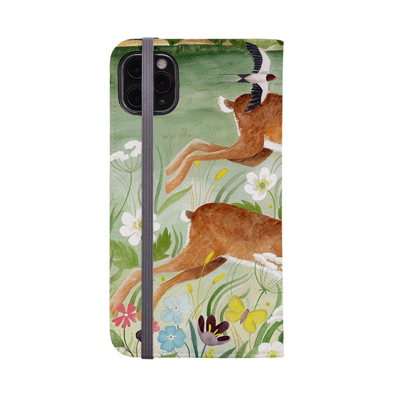 Wallet phone case-Hares By Bex Parkin-Vegan Leather Wallet Case Vegan leather. 3 slots for cards Fully printed exterior. Compatibility See drop down menu for options, please select the right case as we print to order.-Stringberry